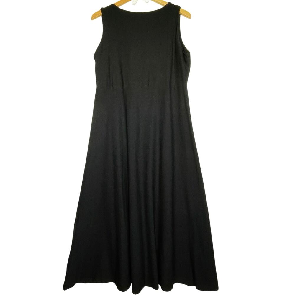 EILEEN FISHER Vintage Made in the USA Women’s Black Knit Maxi Dress - Picture 3 of 3